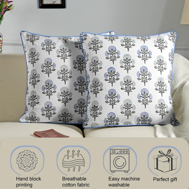 Ridhi Modern Farmhouse Pillow Covers Decorative Cotton Throw Pillow Covers
