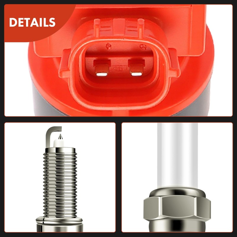 A-Premium (Red) Set of 8 Ignition Coil Pack and Iridium
