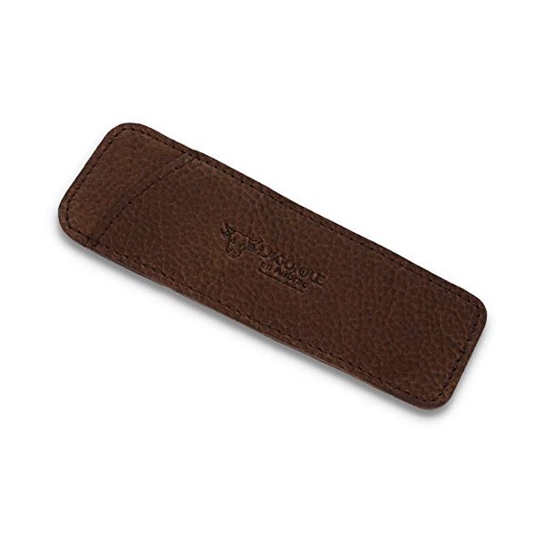 Laguiole en Aubrac - Brown Grained Cattle Leather Pocket for one Laguiole Knife Handle Length 11/12 cm - Knife case - Quality Sheath