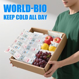 Ice Pack Bulk Reusable Ice Packs for Shipping, Dry Ice Packs for Cooler, Long Lasting Freezer Pack for Coolers, Slim Cold Ice Pack Sheets for Cooler, XXL-Large, 4.7x13.2Inch, 8 Sheets 6Cell - 48Cells