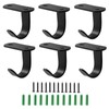 Piutouyar 6 Pack Black Screw Mounted Ceiling Hooks, Heavy Duty