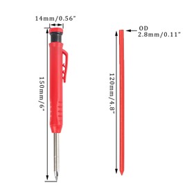 Carpenter's Pencils Set, Solid Carpenter's Pencils, Versatile Leads, Mechanical Pencil Marker, Deep Hole Marker Pencil with Built-in Sharpener for Woodworking, Construction Site with Case (Pack of 5)