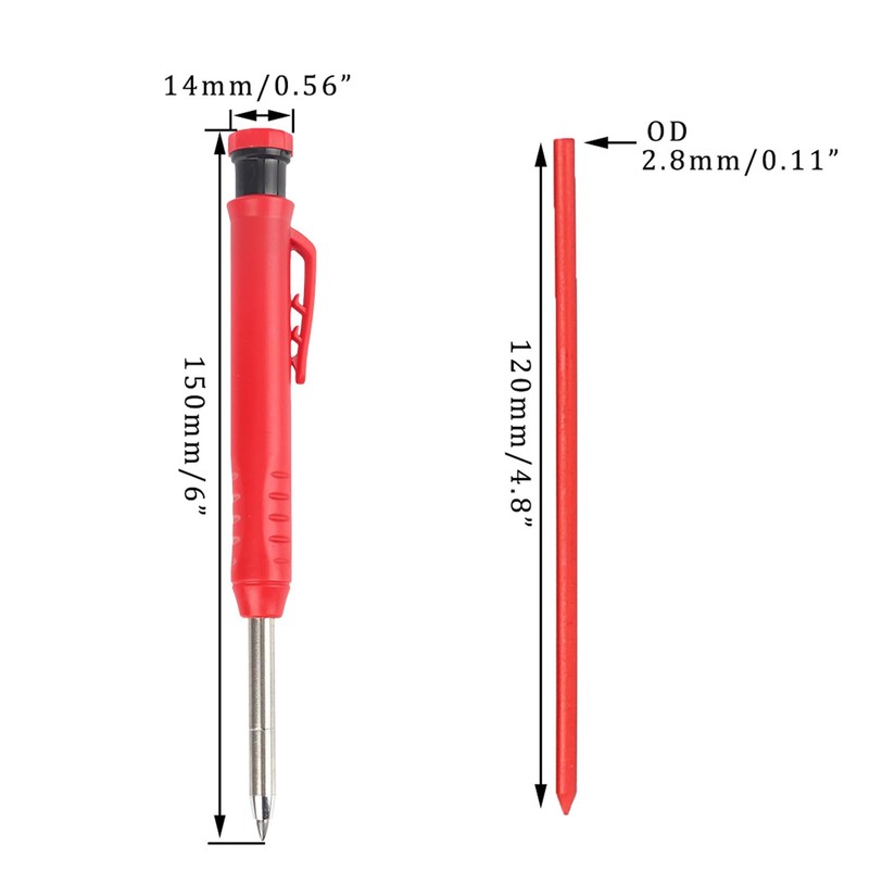 Carpenter's Pencils Set, Solid Carpenter's Pencils, Versatile Leads, Mechanical Pencil