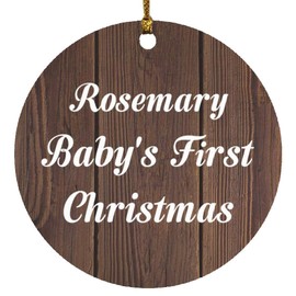 Designsify Christmas Tree Decoration, Rosemary Baby's First Christmas, Circle Ornament D, Gifts for Birthday Anniversary Valentines Mom Mothers Fathers Day Party, to Men Women Him Her Friend Mom