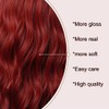 EMMOR EMMOR Red Wigs with Bangs Long Wavy Wig Curly