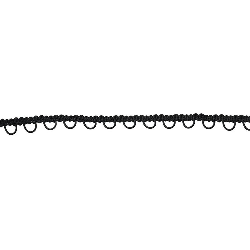 10 Yards Black Gimp Braid Trim Elastic Button Loop Tape,Lace