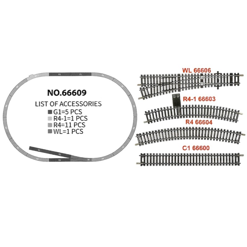 HANFLY HO Scale Track Set Nickel‑Silver Rails, Wooden‑Style Sleepers, Compatible