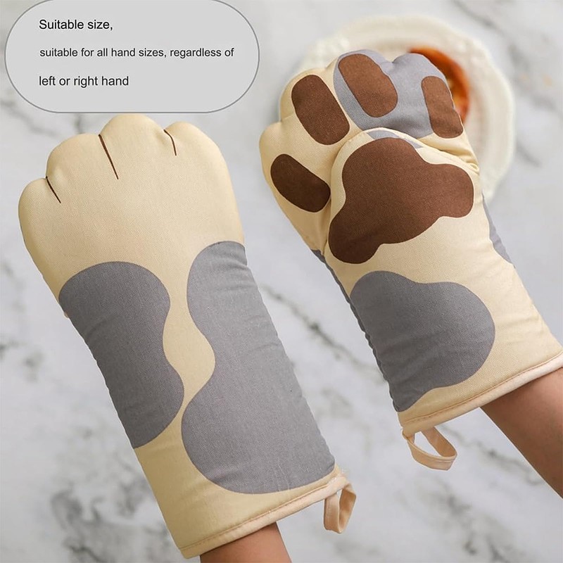 Cook Non-Slip Oven Mitts Heat Resistant Oven Gloves Cute Cat