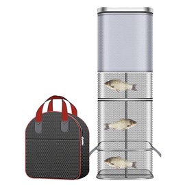 Fish Trap - Square Crawdad Trap - Thickened Crawfish Net Bag Minnow Basket Guard for Daily Use River Lake Saltwater Freshwater Crab Shrimp Turtle Beginners