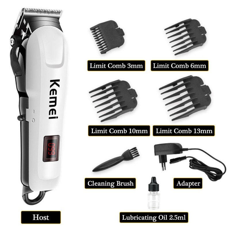 Rechargeable LCD Display Hair Clipper Cutter Head Regulator Strong Power