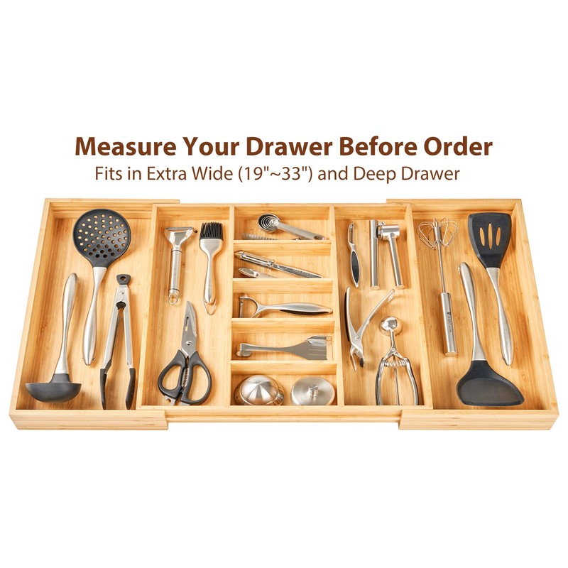 Umilife Extra Large Expandable Kitchen Drawer Organizer for Utensil and
