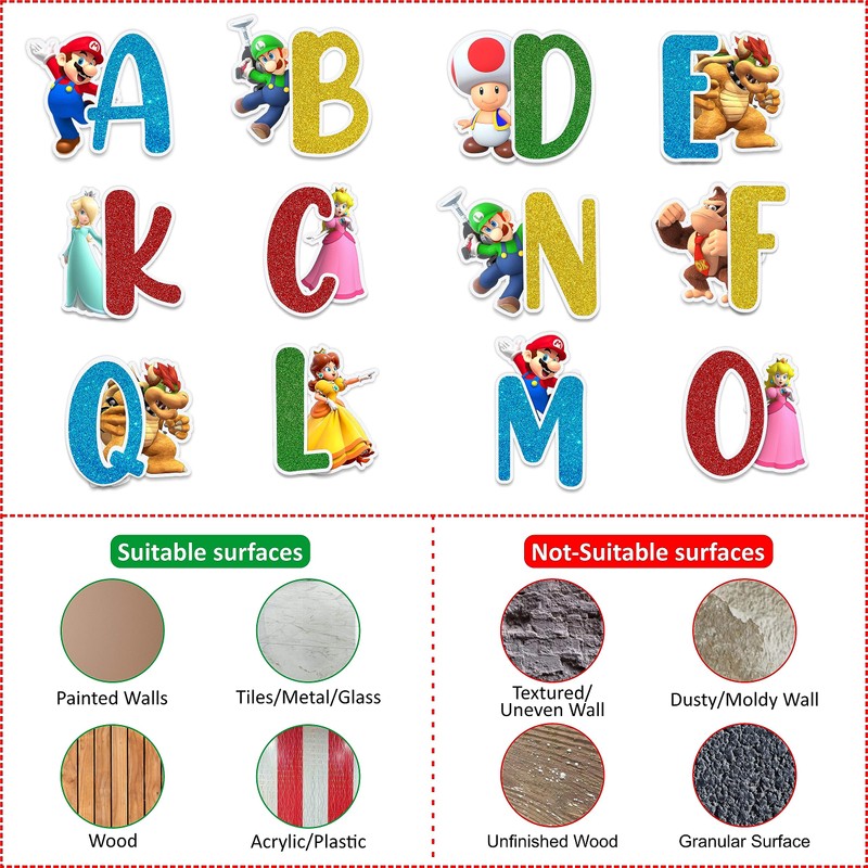 Seyal® Supr Mario Alphabets Wall Sticker