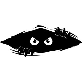 Stickios Car Decal - Peeking Monster Bumper Sticker for Cars, Trucks, Golf Carts, Vehicle Windows, Dents & Scratches - Large Vinyl Car Sticker - Made in USA (11x4.25 inches) - Shredder