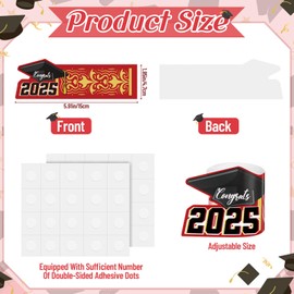 Fuutreo 50 Pcs Graduation Party Paper Napkin Holder 2025 Bulk Graduation Napkin Rings for Graduation Party Supplies(Red)