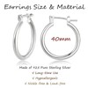 Silver Hoop Earrings for Women 14k White Gold Plated Hoop