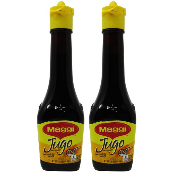 Jugo Maggi Seasoning Sauces Lot Of Two 3.38 oz Each Glass Bottles Sealed