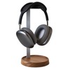 Universal Walnut Wood Headphone Stand with Storage Base