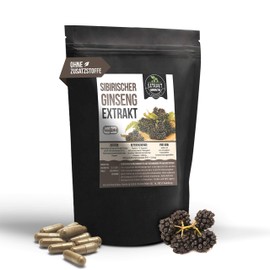 Siberian Ginseng Extract, 0.8% Eleutherosides, Pack of 240 Capsules, 400 mg, Highly Dosed, Vegan & Made in Germany (240 Capsules)