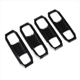 RQING for Dodge 2023 2024 2025 Ram 1500 Truck Exterior Door Handle Bowl Cover Trims (Carbon Fiber Pattern)