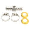 Fuel Line T Fitting Adapter 304 Stainless Steel Pressure Gauge