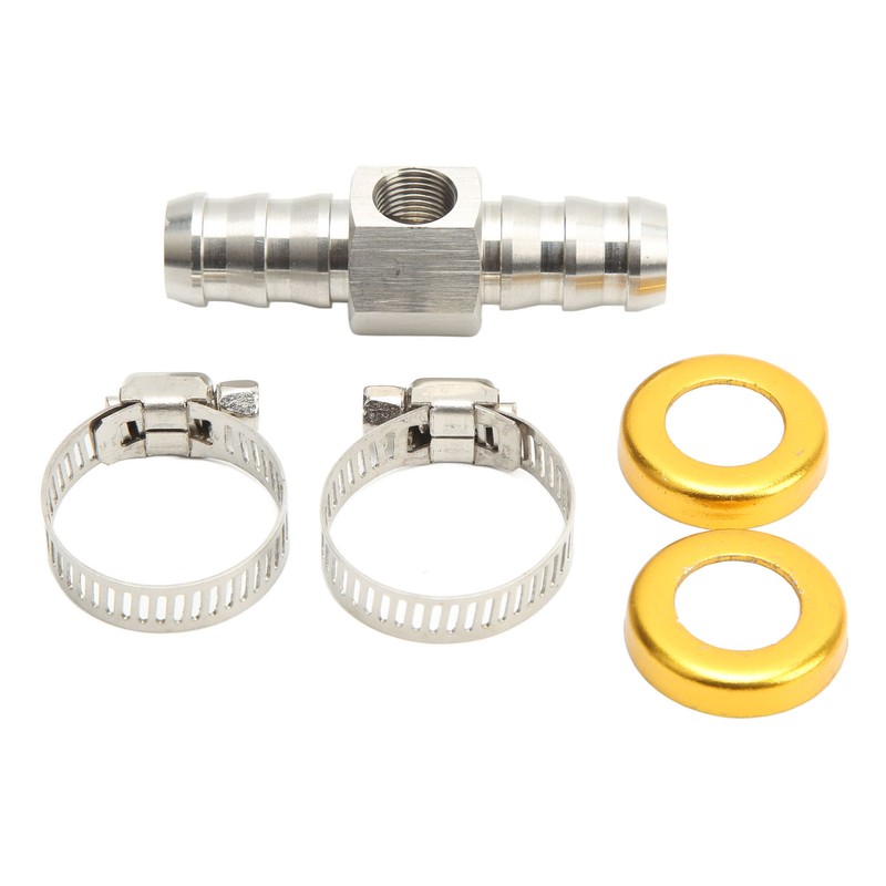 Fuel Line T Fitting Adapter 304 Stainless Steel Pressure Gauge