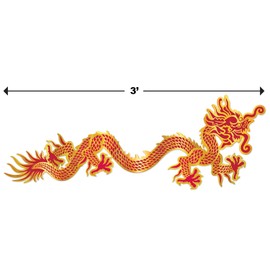 Beistle 2 Piece Chinese New Year Decorations Jointed Dragon Cut Outs for Asian Theme Party Supplies, Celebrating with You Since 1900