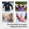 Fashtour 2X Copper Magnetic Bracelet and Ring Set for Men,