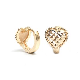 Gempires Heart Hoop Earring, Chunky Gold Huggie Hoop Earrings, Textured Gold Heart Small Hoop Earrings, Hypoallergenic, Party Wear, 14k Gold Plated Jewelry (Style 12)