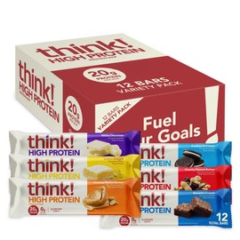 think! Protein Bars, High Protein Snacks, Gluten Free, Kosher Friendly, Chocolate Crisp, 10 Count (Packaging May Vary)