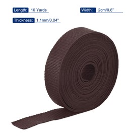 MECCANIXITY Lightweight Polypropylene Webbing Strap 0.8" 10 Yard Backpack Strapping Band Brown for Outdoor Luggage Cargo Straps