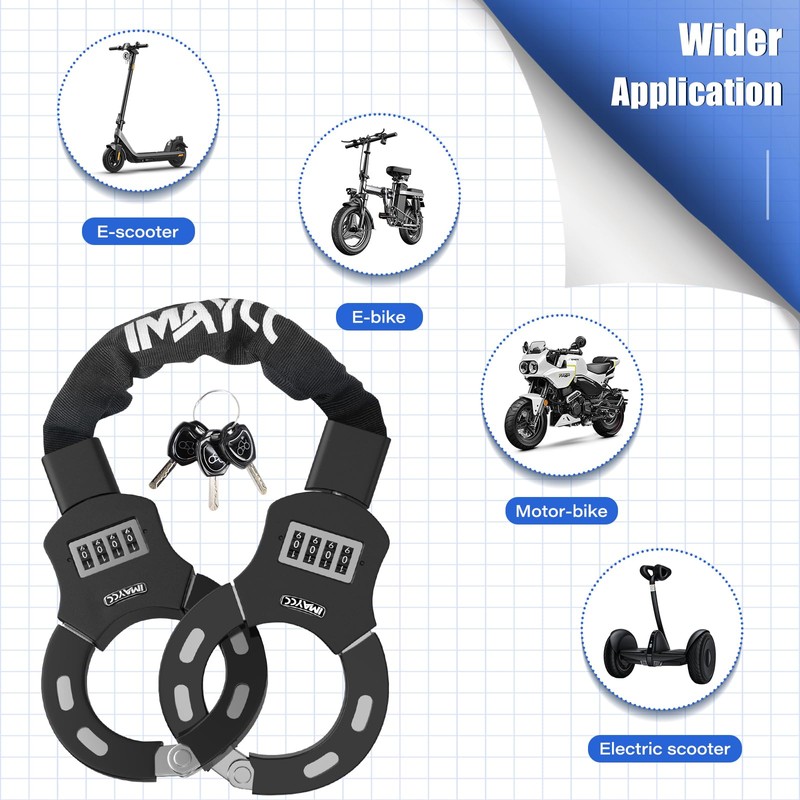 IMAYCC Scooter Lock, 4 Digit Combination Electric Scooter Locks Anti