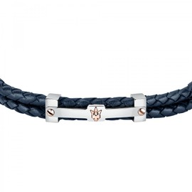 Maserati Recycled Leather Men's Bracelet Made of Steel, Recycled Leather, IP RG - JM422AVE10, Leather, No gemstone