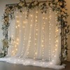 EMHOLDBU White Tulle Backdrop Curtain with Lights String 10x8ft Sheer