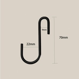 HSYTEK Pack of 10 S Hooks, Metal Hooks for Hanging, Stainless Steel Hooks for Hanging, S-Hooks for Kitchen, Bathroom, Storage, Black
