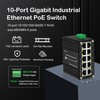 Hereta Industrial Hardened 10 Port Gigabit Ethernet PoE+ Switch,8-Port 802.3at