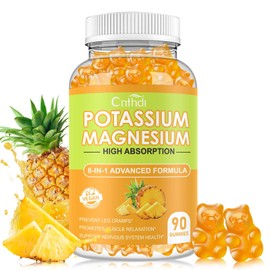 Magnesium Potassium Supplement Gummies - New Formula Calm Magnesium Glycinate Gummies & Potassium Citrate