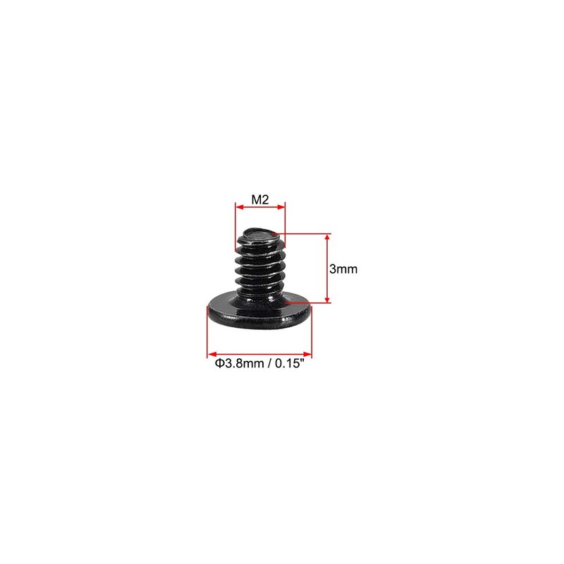 sourcing map M2 x 3 mm Phillips Screw Cap Black