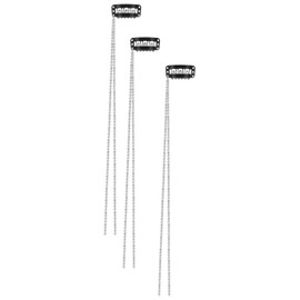 3 Pcs Silver Punk Long Rhinestone Hair Chains Tassel Hair Clips Bling Crystal Hair Extension Charm Hair Accessories Decorative Hairpin for Girls, Women