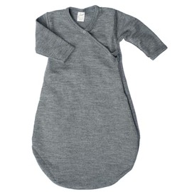 Lilano, Merino Wickelsack mit 2-Wege Reißverschluss, 70% Wolle (kbT), 30% Seide, 210 g/m² (Grau, 74-80)
