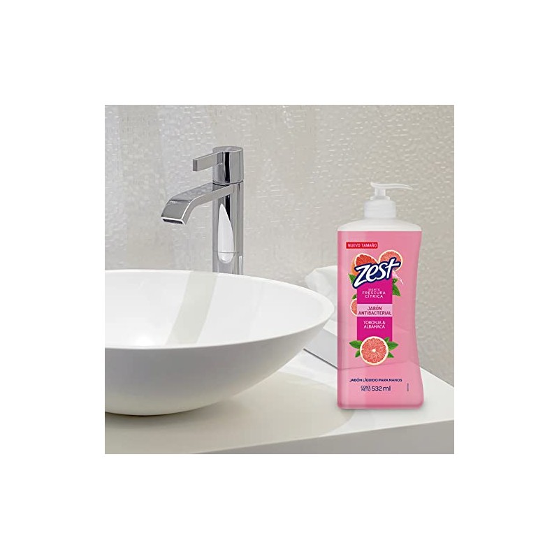 Zest Zest Jabon Liquido Para Manos Toronja y Albahaca 532Ml