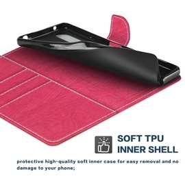 Shantime Leather Wallet Case Compatible with Oppo A5 5G Global CPH2735, Colorful Flip Cover with Card Holders Magnetic Closure Full Protection Shell(Rose Red)