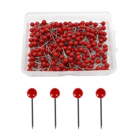 Yphzmtz Pack of 300 Versatile Pins with Head Map Mini Push Pins Round Push Pins for Pin Board Cork Board Map Photos Crafts Red 0.3 x 1.5 cm