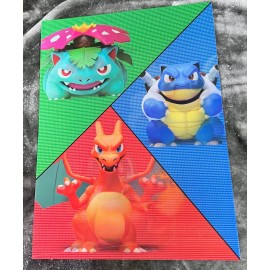 Unbranded Pokémon 3D Poster 3D Lenticular Flip Effect,3Images In One, water resistant - Unframed