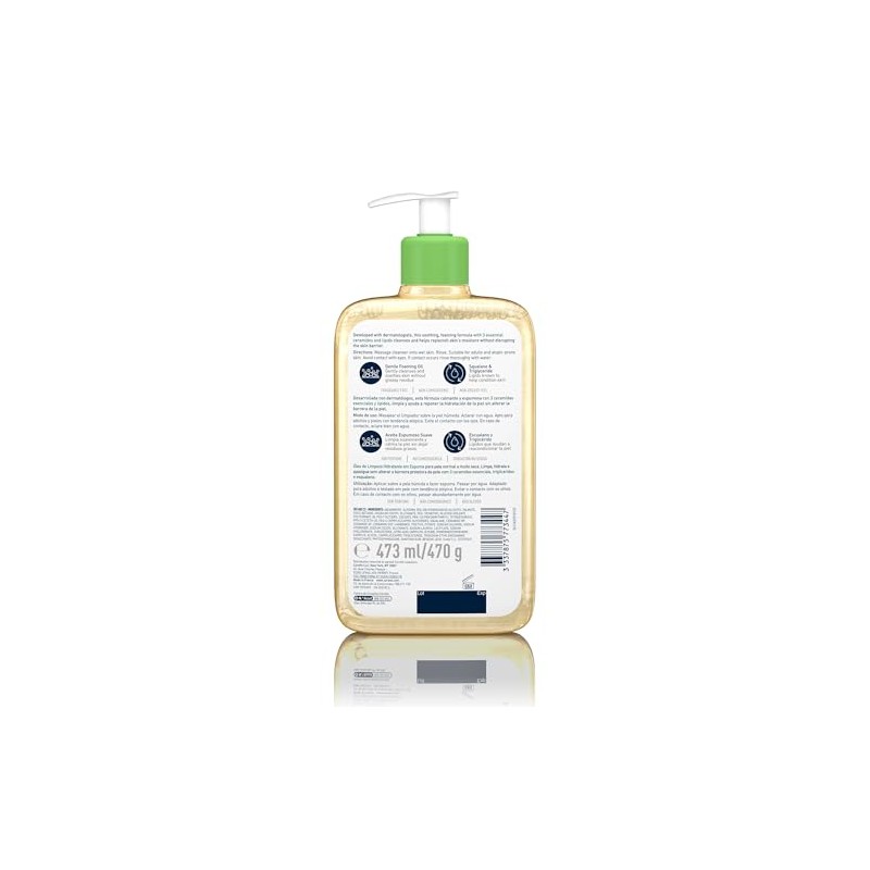 CeraVe - Aceite limpiador hidratante para piel normal a seca