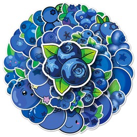 50Pcs Blueberry Stickers Waterproof Vinyl Decals for Adult Teen Kids Cup Water Bottles Laptop Luggage Computer Mobile Phone Guitar Skateboard Decoration
