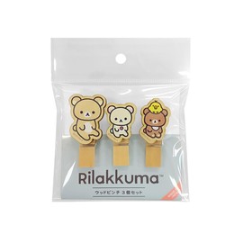 Rilakkuma RK481A Wood Pinch Set of 3 (Sitting)