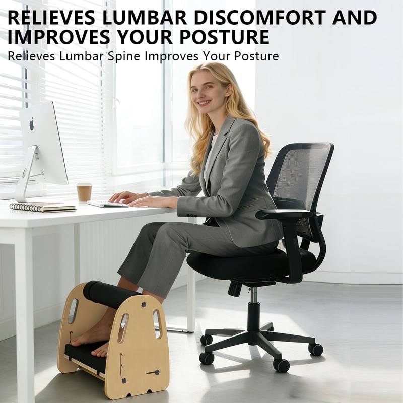 Arejonner Under Desk Foot Rest,Massage & Leather Pads,Height Levels-Purple