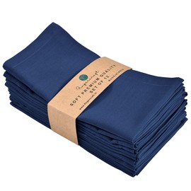 Fingercraft Dinner Cloth Napkins, Cotton Linen Blend Fabric 12 Pack Easter Special Premium Quality, Mitered Corners for Every Day Use Napkins are Pre Shrunk and Good Absorbency Navy Blue