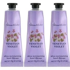 Crabtree & Evelyn VENETIAN VIOLET Ultra Moisturizing Hand Therapy .9 oz SET OF 3