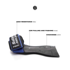 Professional Grips Lifting Straps with Wrist Hand Bandage for Fitness Bodybuilding Weight Lifting Weight Training Gloves Grips Gym Equipment (S, Blue)